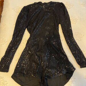 Black Sequin Romper